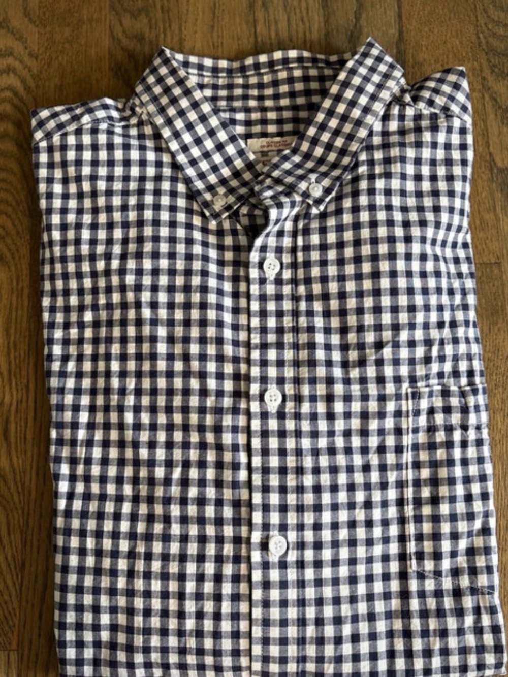 Merona Navy & White Gingham Button-Down Shirt